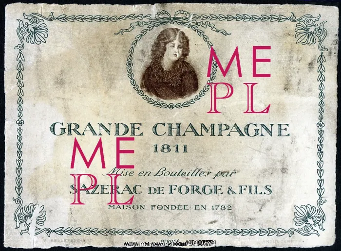 : Grande Champagne wine bottle label : Grande Champagne wine bottle label