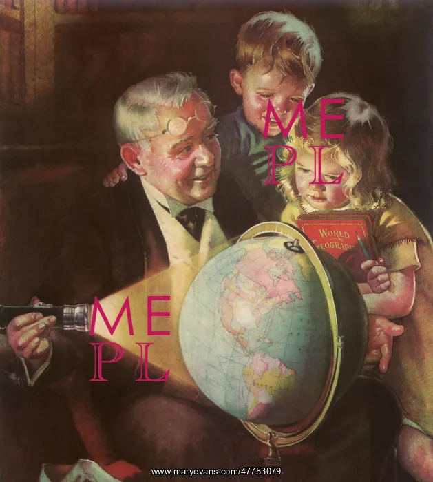 : Grandfather explaining Day & Night to Children : Grandfather explaining Day & Night to Children