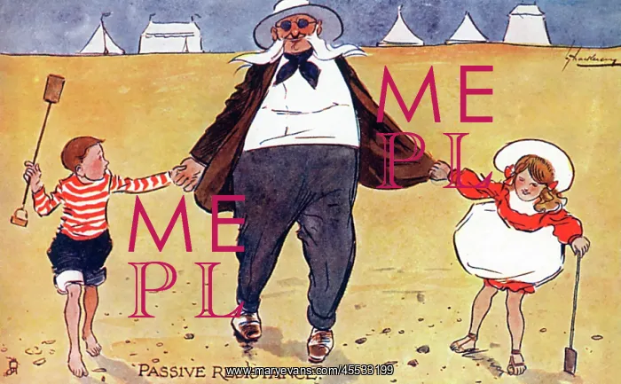 : Grandfather and Grandchildren at the seaside - Thackeray : Grandfather and Grandchildren at the seaside - Thackeray