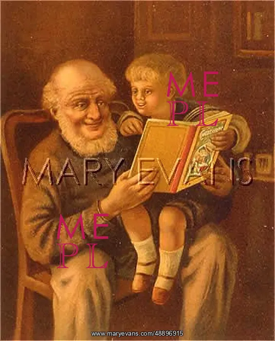 : GRANDFATHER READING / 1900 : GRANDFATHER READING / 1900