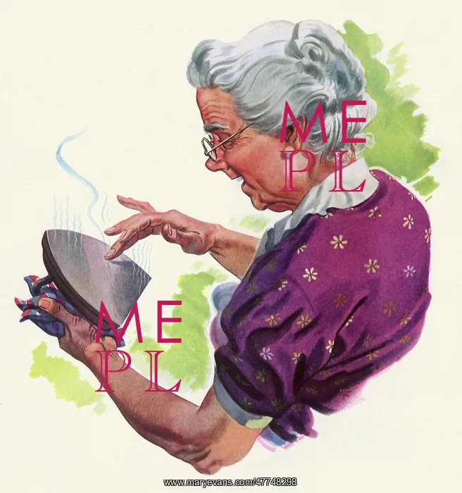  : Grandma touches Iron with Finger