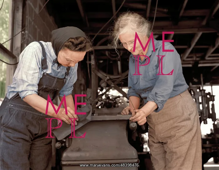 : Two grandmothers processing vital parts for : Two grandmothers processing vital parts for