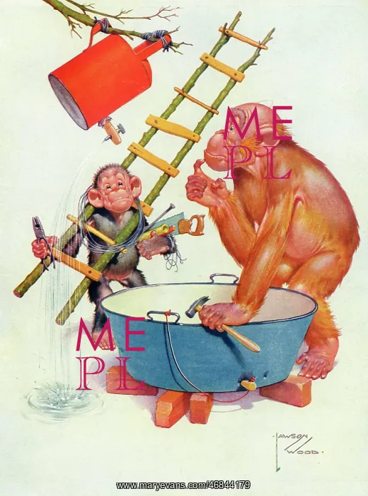 : Granpop does a bit of plumbing by Lawson Wood : Granpop does a bit of plumbing by Lawson Wood