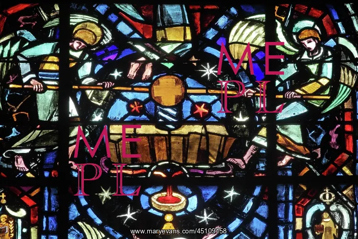 : Grape press, stained glass window, Cathedrale : Grape press, stained glass window, Cathedrale