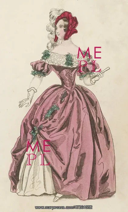 : Grape-Trimmed Dress 1840 : Grape-Trimmed Dress 1840
