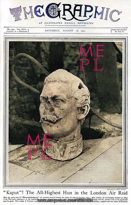 : Graphic cover featuring damaged statue of the Kaiser : Graphic cover featuring damaged statue of the Kaiser