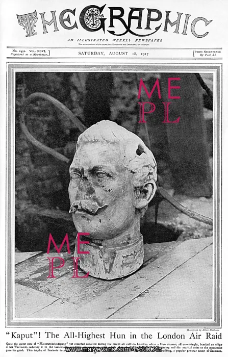 : Graphic cover featuring damaged statue of the Kaiser : Graphic cover featuring damaged statue of the Kaiser
