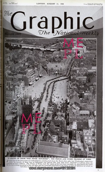 : The Graphic cover image, post-WW1 pilgrimage at Ypres : The Graphic cover image, post-WW1 pilgrimage at Ypres