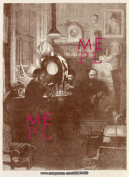 : The Graphic - engraving at night 1881 : The Graphic - engraving at night 1881