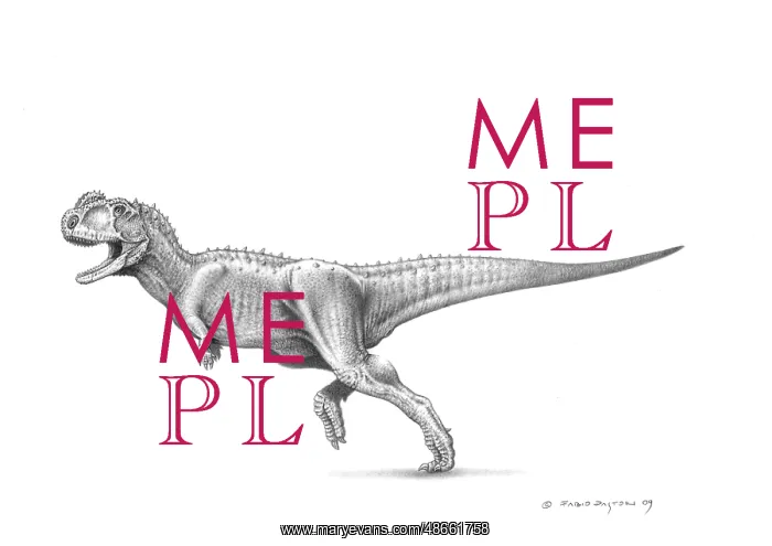 : Graphite sketch of Rugops primus dinosaur : Graphite sketch of Rugops primus dinosaur