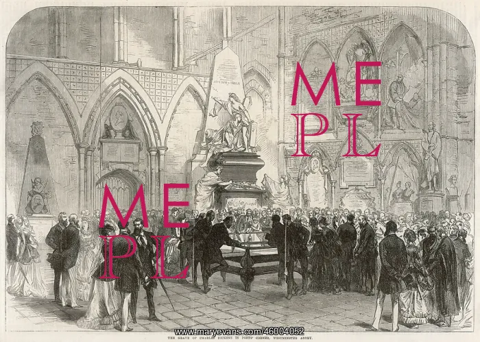 : Grave of Charles Dickens, Westminster Abbey, 1870 : Grave of Charles Dickens, Westminster Abbey, 1870