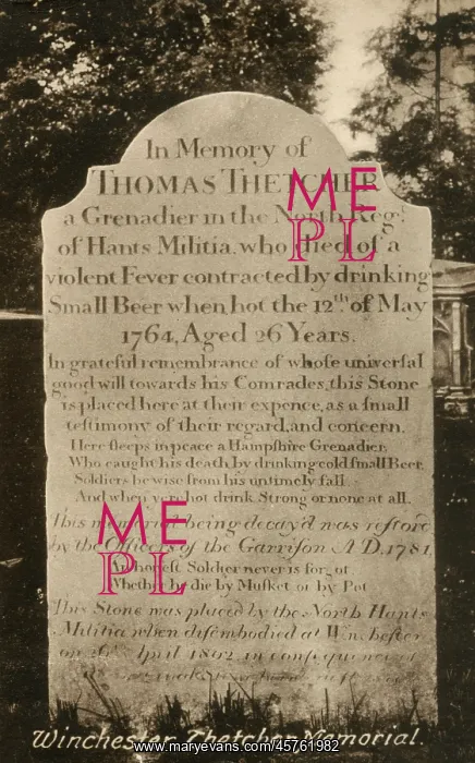 : Gravestone in the Graveyard of Winchester Cathedral : Gravestone in the Graveyard of Winchester Cathedral
