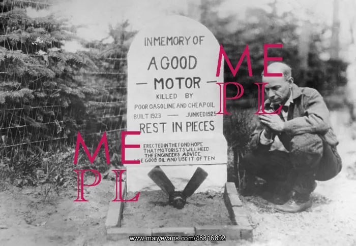 : Gravestone for a motor, 1925 : Gravestone for a motor, 1925
