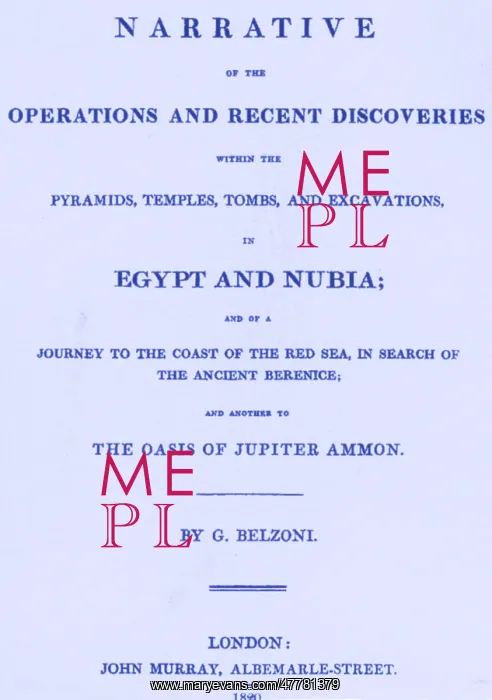 : The Great Belzoni, Title Page : The Great Belzoni, Title Page