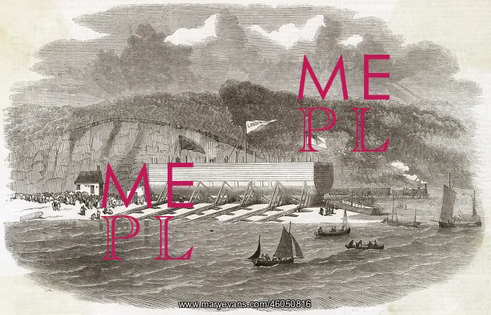 : Great Eastern Pontoon at Milford Haven, 1857 : Great Eastern Pontoon at Milford Haven, 1857