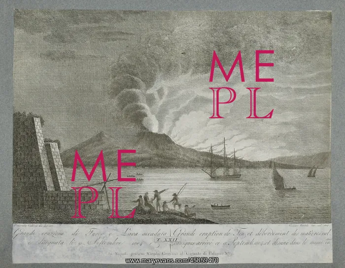 : Great eruption of fire and lava, drawn on 9 September 1804 : Great eruption of fire and lava, drawn on 9 September 1804