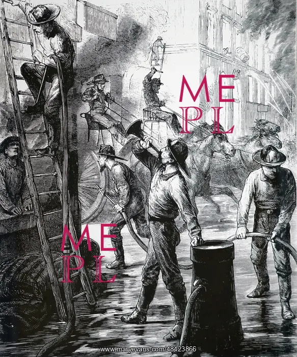 : The Great Fire of Chicago, 1871. Firemen doing : The Great Fire of Chicago, 1871. Firemen doing