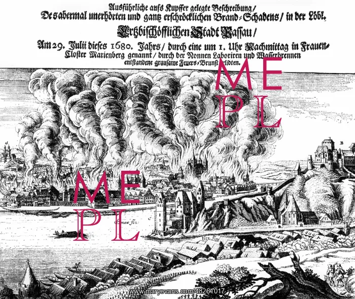 : Great fire in Passau, 1680 : Great fire in Passau, 1680