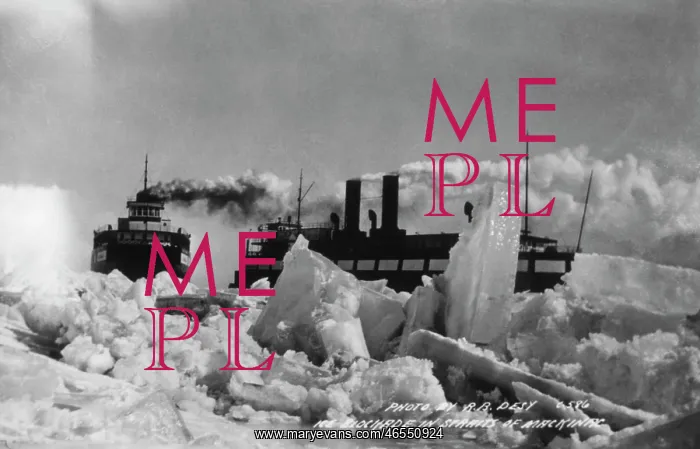 : Great Lake Ships Blocked by Ice : Great Lake Ships Blocked by Ice