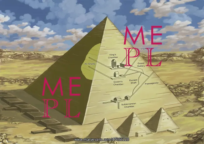: Great Pyramid of Giza, Cutaway View, Illustration : Great Pyramid of Giza, Cutaway View, Illustration