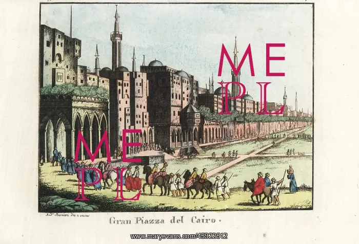 : The great square of Cairo, Egypt, 1820s : The great square of Cairo, Egypt, 1820s