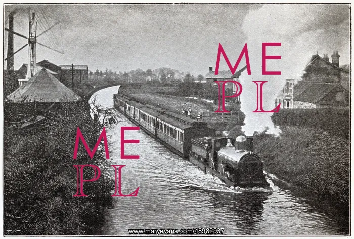 : Great Western train running through floods 1894 : Great Western train running through floods 1894
