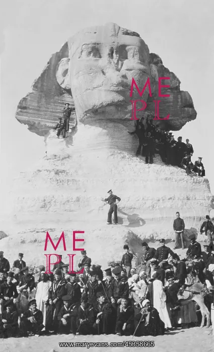 : Great White Fleets Sailors pose at the Sphinx during : Great White Fleets Sailors pose at the Sphinx during