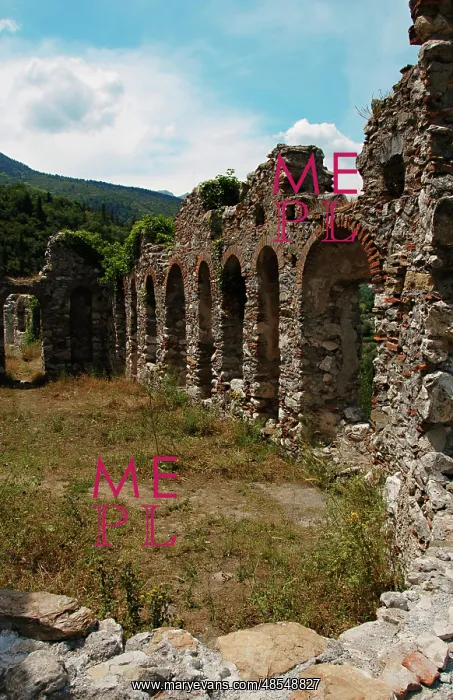 : Greece. Mystras. Monastery of Agia Sophia. Ruins of refector : Greece. Mystras. Monastery of Agia Sophia. Ruins of refector