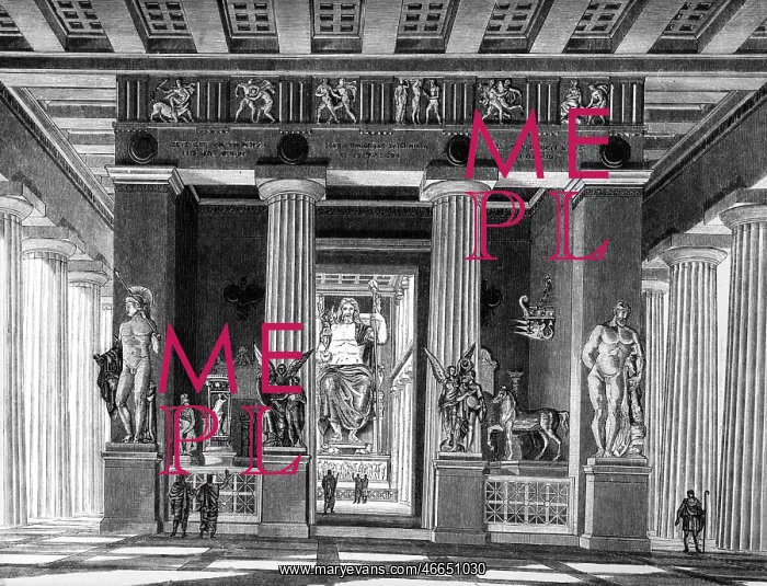 : Greece, Olympia, Temple of Zeus, reconstruction : Greece, Olympia, Temple of Zeus, reconstruction