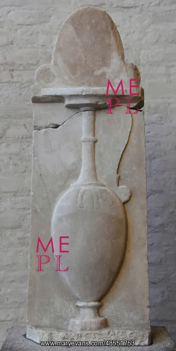 : Greek art. Grave relief of Paramythion with a vase for weddi : Greek art. Grave relief of Paramythion with a vase for weddi