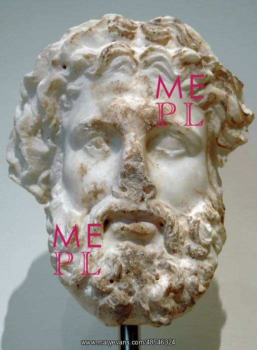 : Greek Art. Hellenistic. Marble head of a god, probably Zeus : Greek Art. Hellenistic. Marble head of a god, probably Zeus