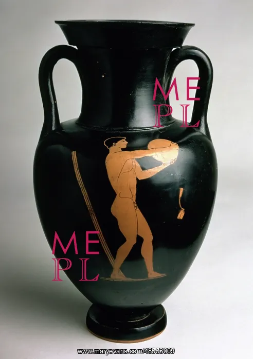 : Greek art. Krater. Attic style. Disco?bolo. 530 BC. Archaeol : Greek art. Krater. Attic style. Disco?bolo. 530 BC. Archaeol