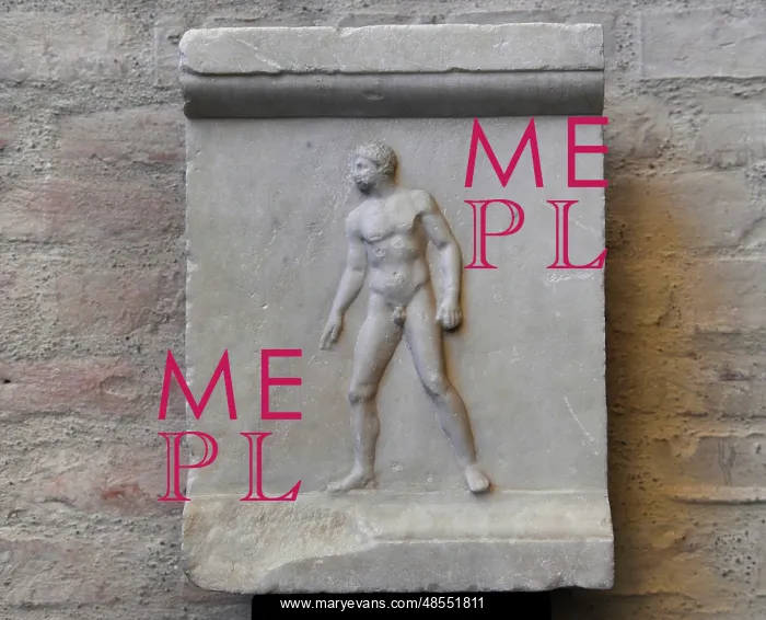: Greek art. Relief from a statue base with spear thrower afte : Greek art. Relief from a statue base with spear thrower afte