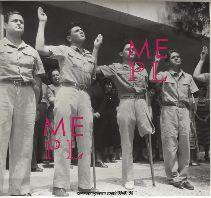  : Greek boy scouts saluting
