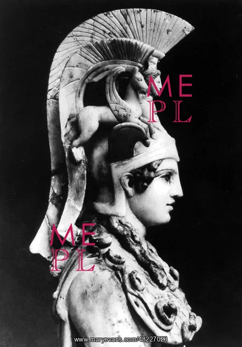 : The Greek goddess Athena with helmet : The Greek goddess Athena with helmet