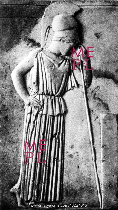 : The Greek goddess Athena with helmet and spear : The Greek goddess Athena with helmet and spear