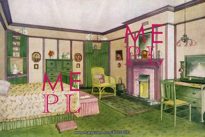 : GREEN 1920S BEDROOM