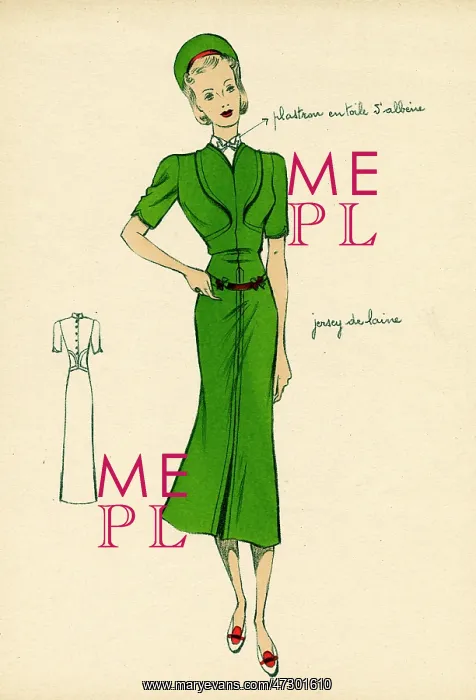 : GREEN DRESS 1938 : GREEN DRESS 1938
