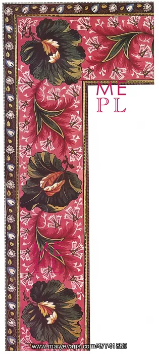  : Green Leaf on Pink Background Pattern