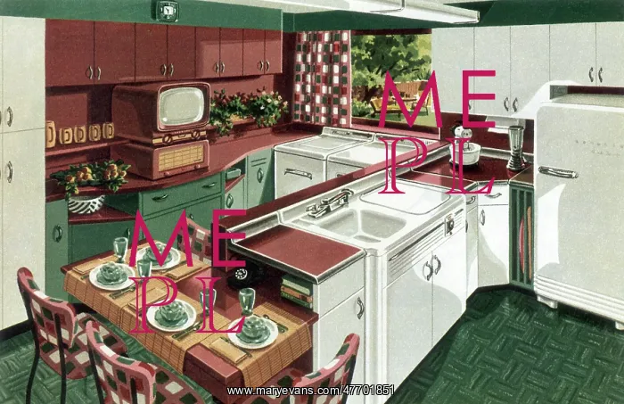: Green and Maroon Kitchen : Green and Maroon Kitchen