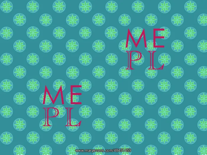  : Green stars on teal background