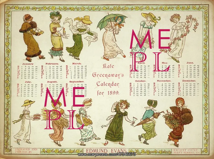 : GREENAWAY CALENDAR 1899 : GREENAWAY CALENDAR 1899