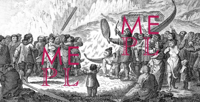 : Greenlanders singing combat, c. 1800 : Greenlanders singing combat, c. 1800