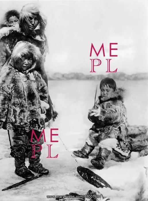 : Greenlandic Eskimo while fishing : Greenlandic Eskimo while fishing