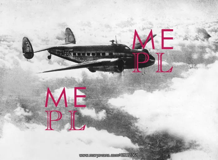 : Greeting card of Chamberlain with Lockheed 14 Super Elec : Greeting card of Chamberlain with Lockheed 14 Super Elec