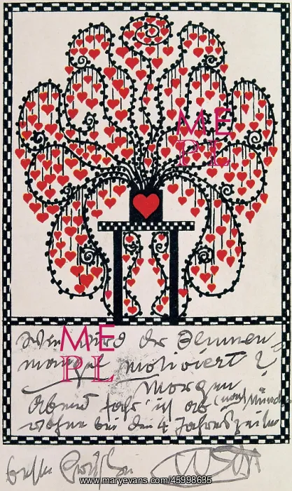 : Greeting card with heart-tree : Greeting card with heart-tree