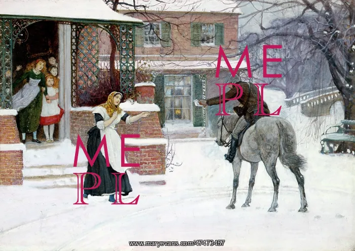 : Greeting the Postman ' children at door : Greeting the Postman ' children at door