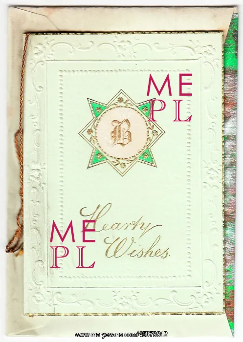 : Greetings card with initial B and star : Greetings card with initial B and star