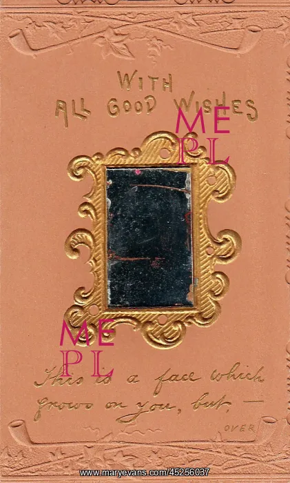 : Greetings card with mirror : Greetings card with mirror