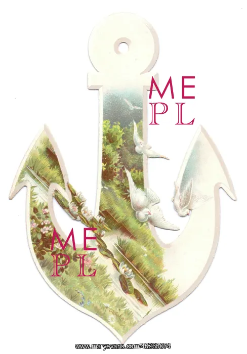 : Greetings card in the shape of an anchor : Greetings card in the shape of an anchor